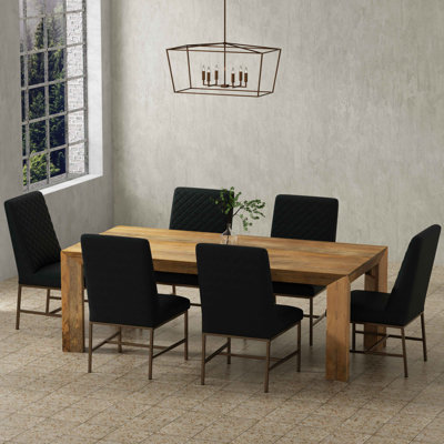 Table de salle à manger rectangulaire en bois massif Imogéné 86 po