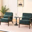 Fauteuil de style Mid-Century avec coussin en tissu, bois droit et coussin lombaire, pour plus de confort dans le salon