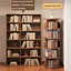 Bibliothèque 360 ° rotative à 5 niveaux pour les petits espaces dans la chambre à coucher, le salon, la maison - noyer, et la maison ronde rotative multifonctionnelle, économisant de l'espace