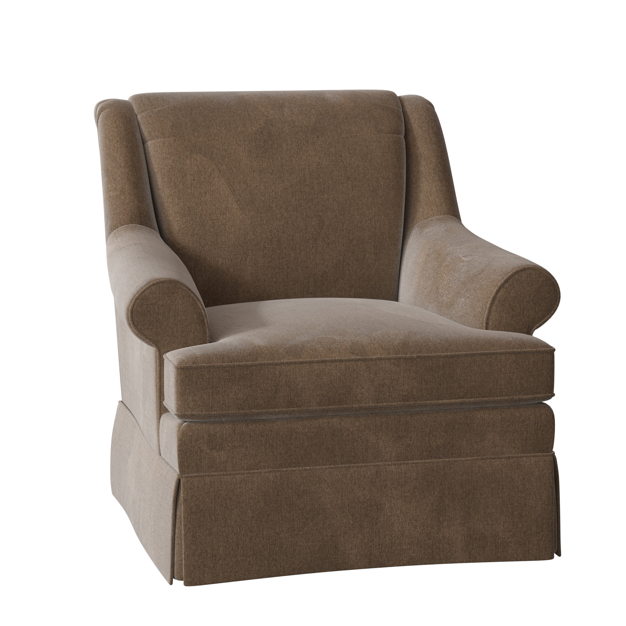 Eliana Upholstered Armchair, No, Tweetie 8 Brown Performance Velvet