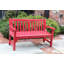 Banc de jardin extérieur en aluminium moulé de 133 cm de large, résistant aux intempéries, avec dossier et accoudoirs, pour pelouse, porche et cour (rouge)-24094047