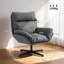Faux Leather Swivel Accent Chair-457320491