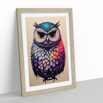 XV1022-4104X Splashed Owl No.3 - Single Picture Frame Painting