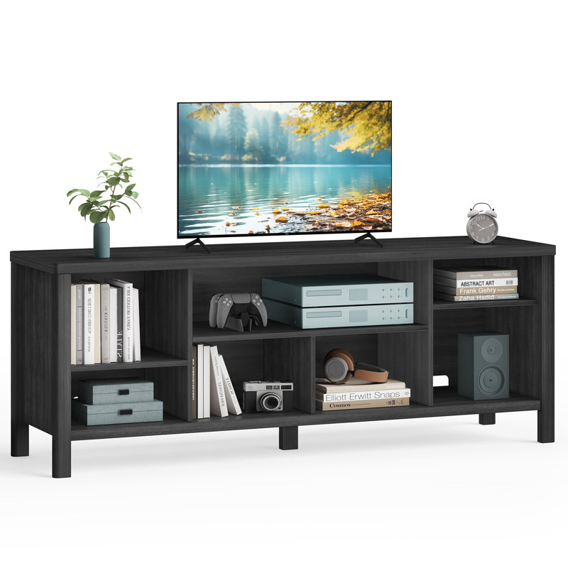 Tv Cabinet With Storage Shelves, Black