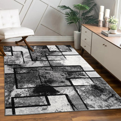 Alaya Flatweave Rug in Black/Grey
