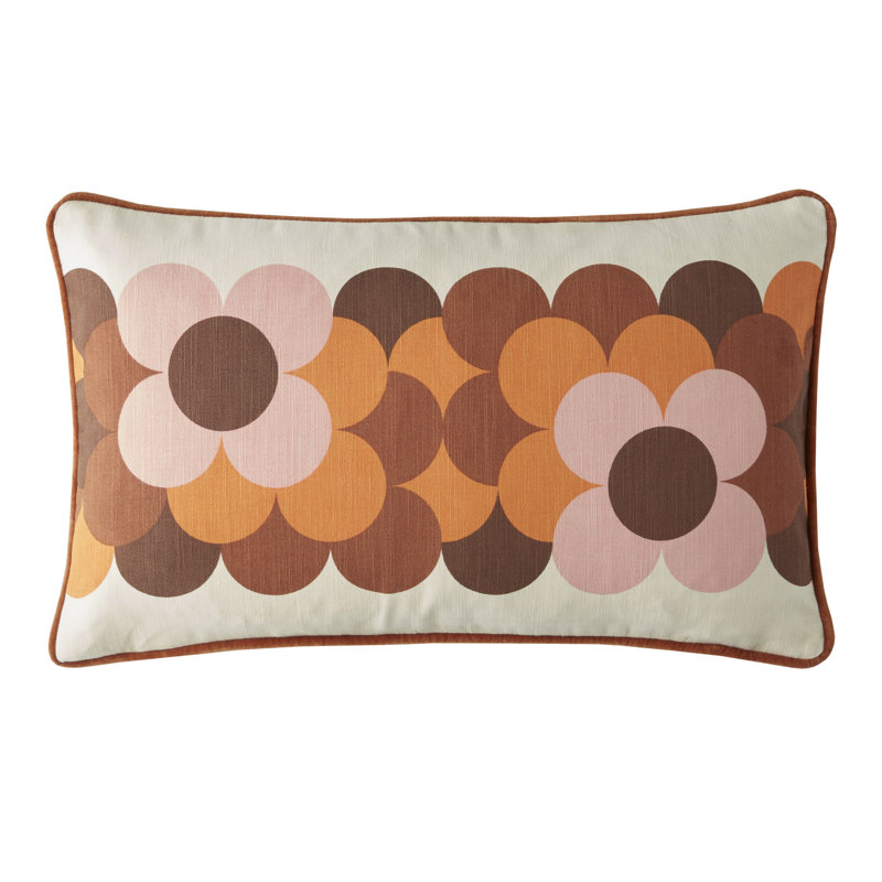 Retro Flower Stripe  Cushion, Canyon