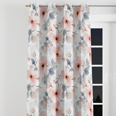 Rideaux occultants à motif floral - rideau à œillets Boho