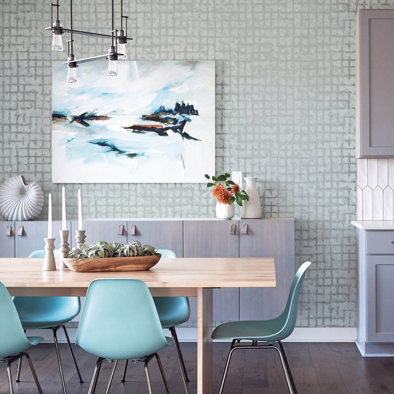Rouleau de papier peint L 33 pi x l 20,5 po Shea, Bleu ciel
