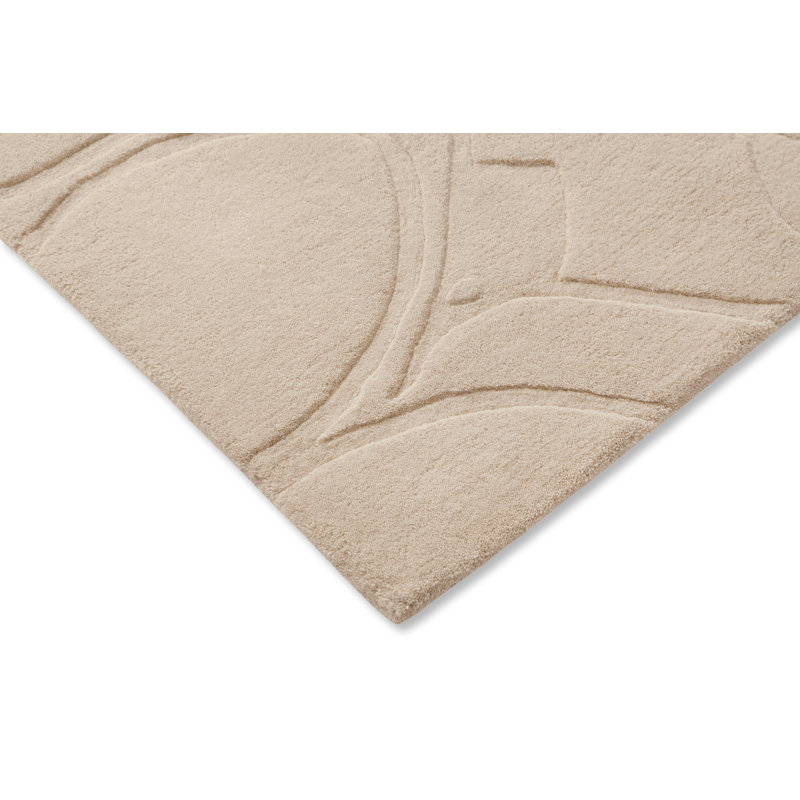 Wool Area Rug in Cream, 6'7" x 9'2"