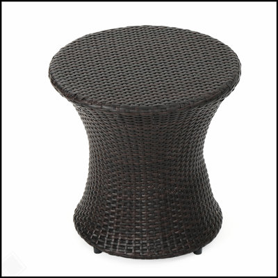 Table d'appoint en sablier 19 pouces de 19 po, durable et polyvalente pour un usage intérieur et extérieur, aucun assemblage requis