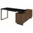 Black And Walnut L-Shape Office Computer Desk