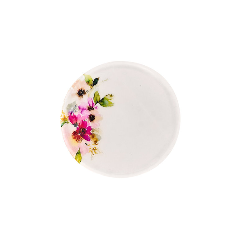 Claro Walnut Pink Floral Coaster Set