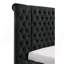 Luxueuse 1pc tête de lit capitonnée Glam recouverte de très grand lit contemporain avec plusieurs compartiments de rangement et meubles de chambre à coucher en bois noir-100341484
