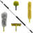 Cleaning Kit And Window Washing Kit With 6-24 Ft Telescoping Extension Pole (30+ Ft Reach, Window Squeegee Tool & Microfiber Duster For High Ceilings