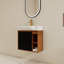 Ensemble de meuble-lavabo simple mural 24 po, comptoir flottant avec plateau en céramique 24 po -1457033730