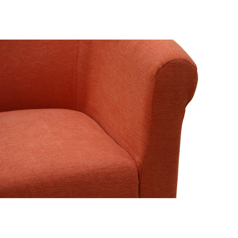 Fauteuil demi-tonneau de 31,5 po de largeur Liam, Toulan en sergé orange hacienda