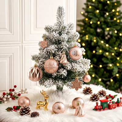 Ensemble d'ornements de boules de Noël - Ornements d'arbre de Noël incassables avec 10 grandes boules de 6 cm et décor suspendu, décorations de Noël assorties pour arbre, couronne, guirlande, décoration de fêtes