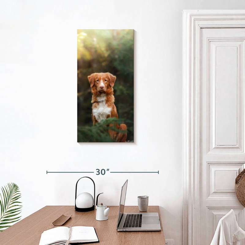 Retriever Dog In Forest, 30" H x 15" W