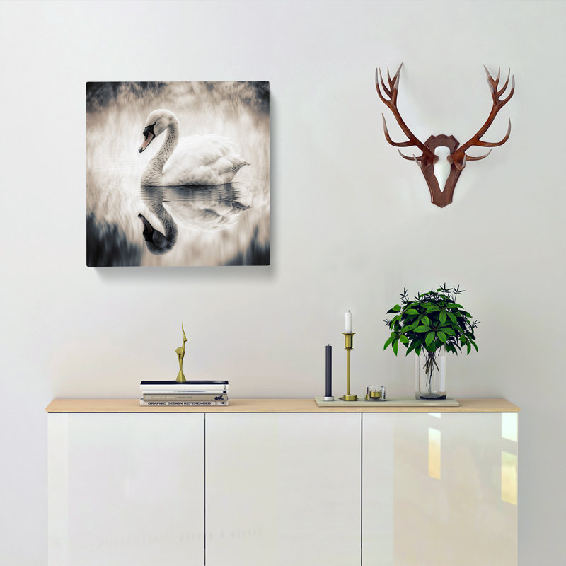 Swan Double Exposure No.1 - Wrapped Canvas, 50cm H x 50cm W x 3cm D