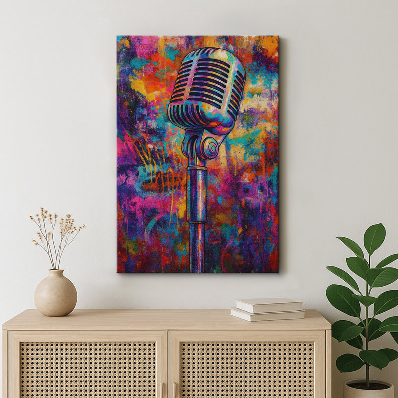 Œuvre de musique colorée et abstraite, images de salon, impression sur toile encadrée, H 24 po x l 16 po x P 1,5 po