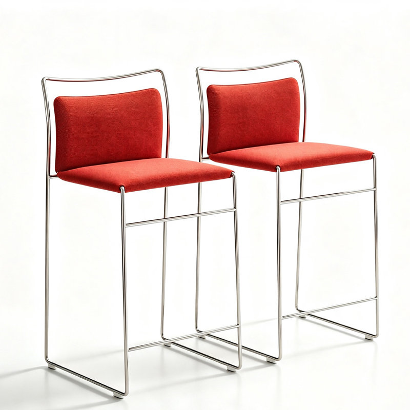 Chaise d'appoint orange à dossier bas (ensemble de 2), Orange, 38.98"