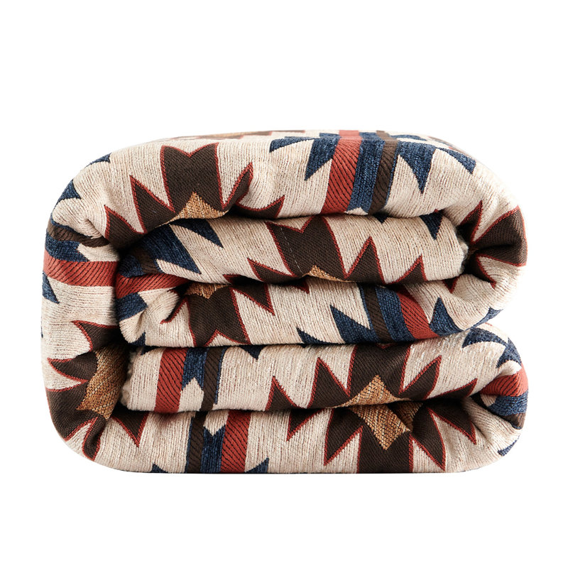 Jeté Tasha Polizzi, Bleu mariella / rouge / crème