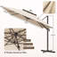 Parasol extérieur à double plateau avec base, 8 nervures en aluminium renforcé, inclinaison à 6 positions-868585349-868585350