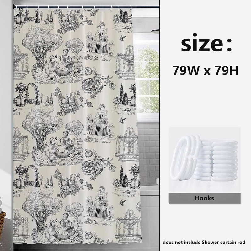 Rideau de douche en polyester, H 79 po x l 79 po