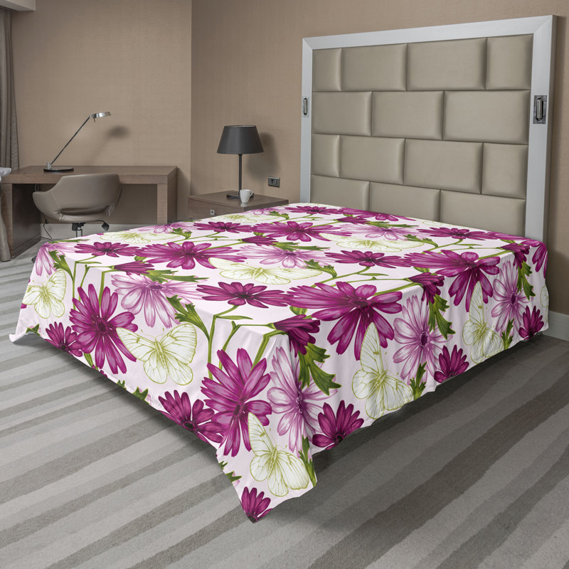 Drap de jardin Ambesonne, Drap plat pour très grand lit californien