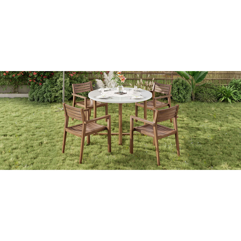 Ensembles de salle à manger de patio, Blanc