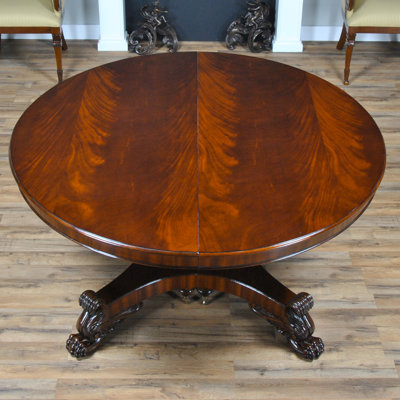 Extendable Mahogany Oval Solid Wood Dining Table