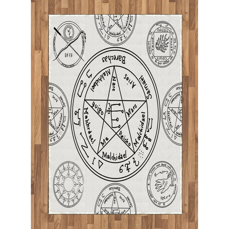 Pentacle High Density Long Fiber Poly Threads Decorative Area Rug Carpet, Rectangle 4' x 5'8"