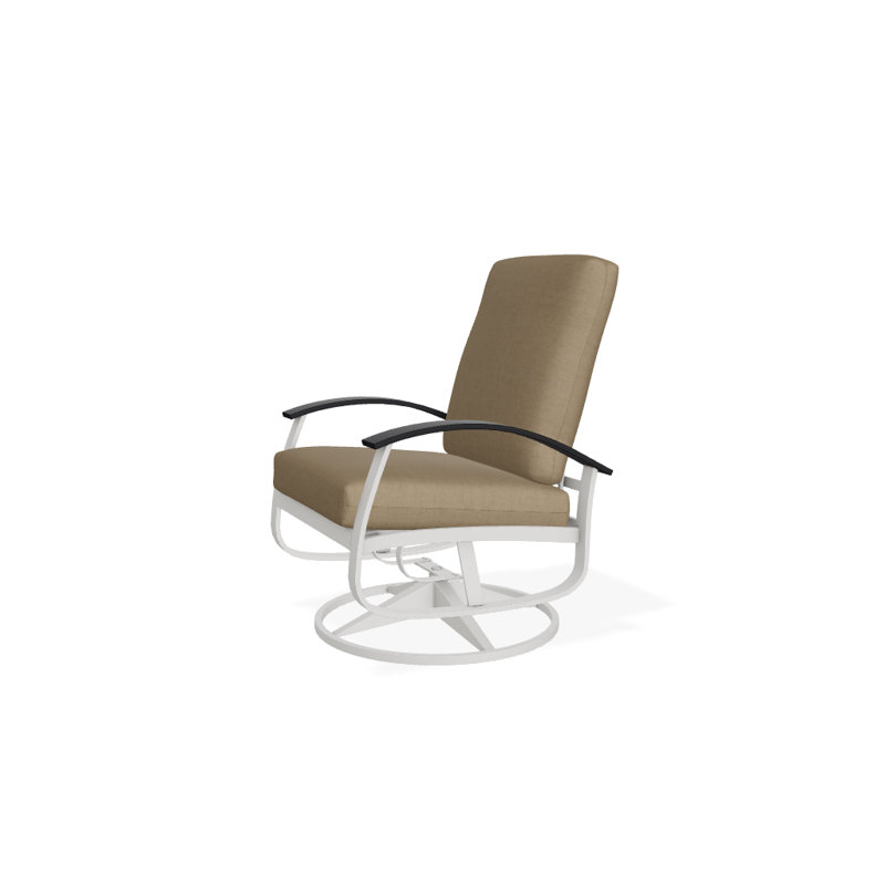 Belle Isle Outdoor Swivel Lounge Chair, Black P70, Cast Slate Sunbrella® Plainweave, Textured Snow