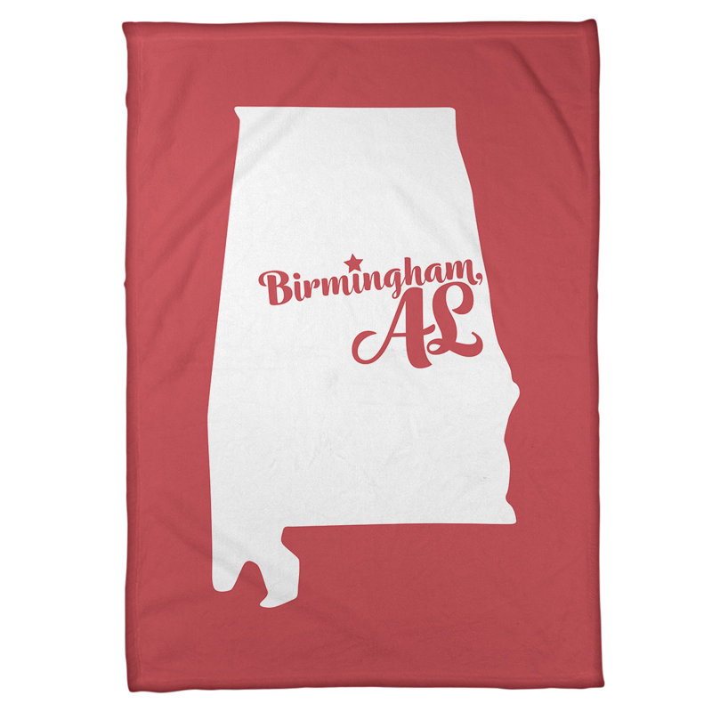 Jeté polaire de birmingham alabama, l 62,5 po x L 82,5 po, Rouge