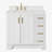 Freitas 37'' Solid Wood Single Bathroom Vanity in White with 1.5'' Pure White Quartz Top, Left Offset, Rectangle Sink-1194464281-1121084627-1126535627