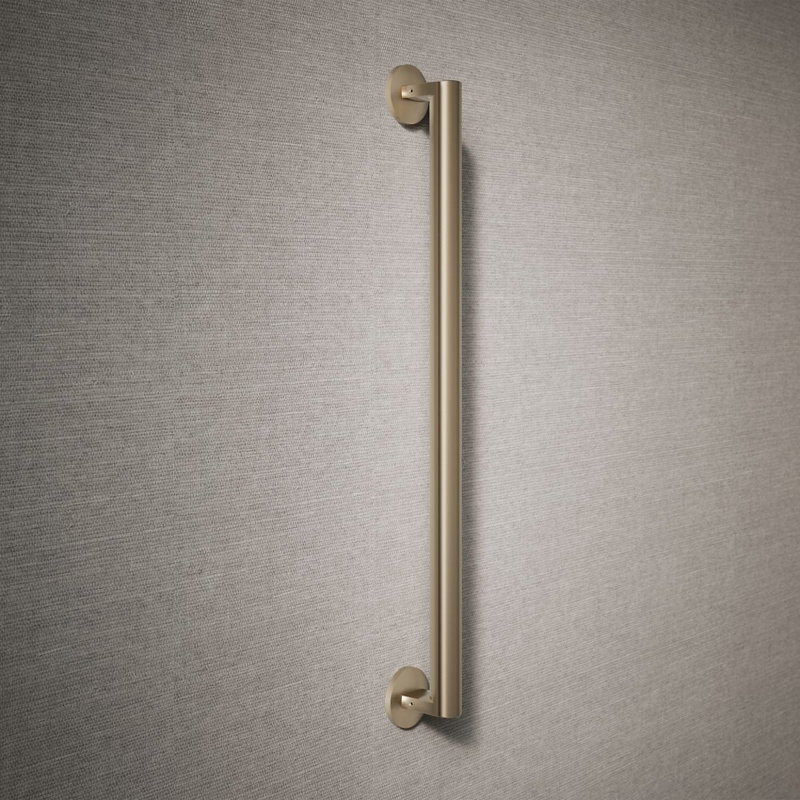 Components In Grab Bar, 18" W, Polished Nickel