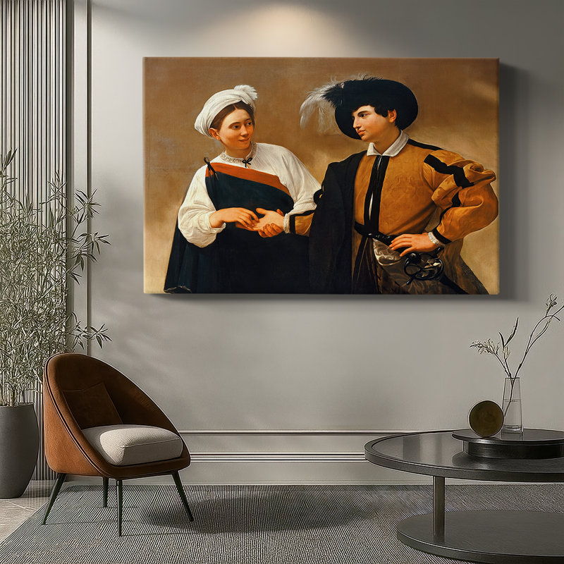 The Fortune Teller (Capitoline Version)-Caravaggio-Gallery Wrapped Canvas-c. 1594, 32 x 48
