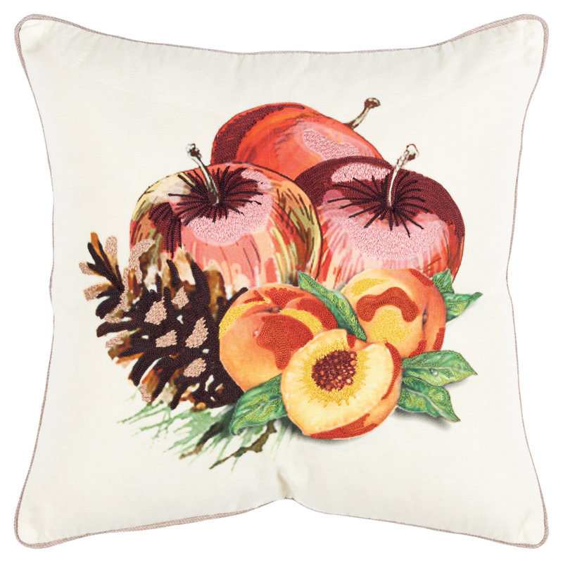 Embroidered Cotton Throw Pillow
