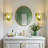 3-Layers Round Colorful Shell Glass Wall Light