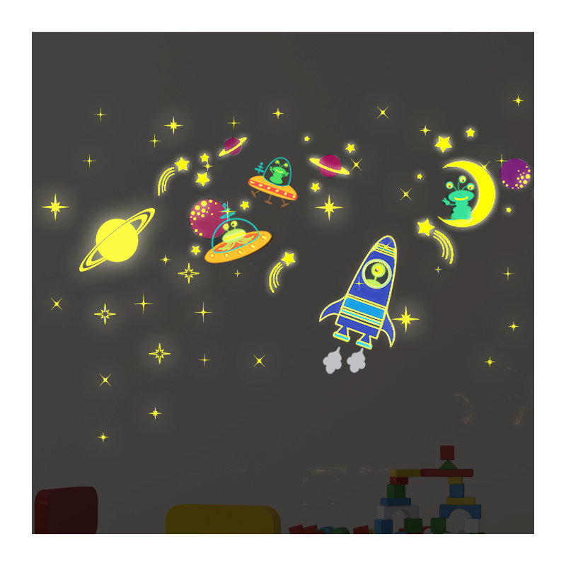 Décalcomanie murale lune et étoiles galaxy