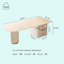 Bureau moderne en pierre frittée minimaliste avec trois tiroirs.-655801581