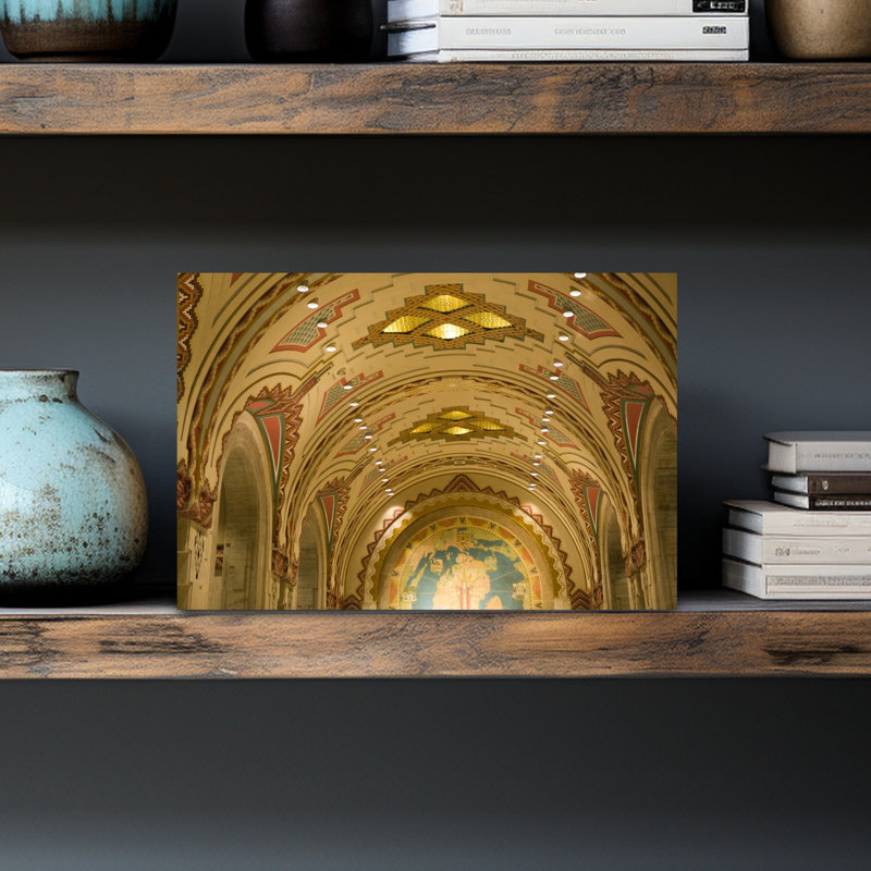 Mosaic Ceiling Guardian Building Detroit Michigan USA by Walter Bibikow - Wrapped Canvas Print, 45.72 cm H x 30.48 cm W