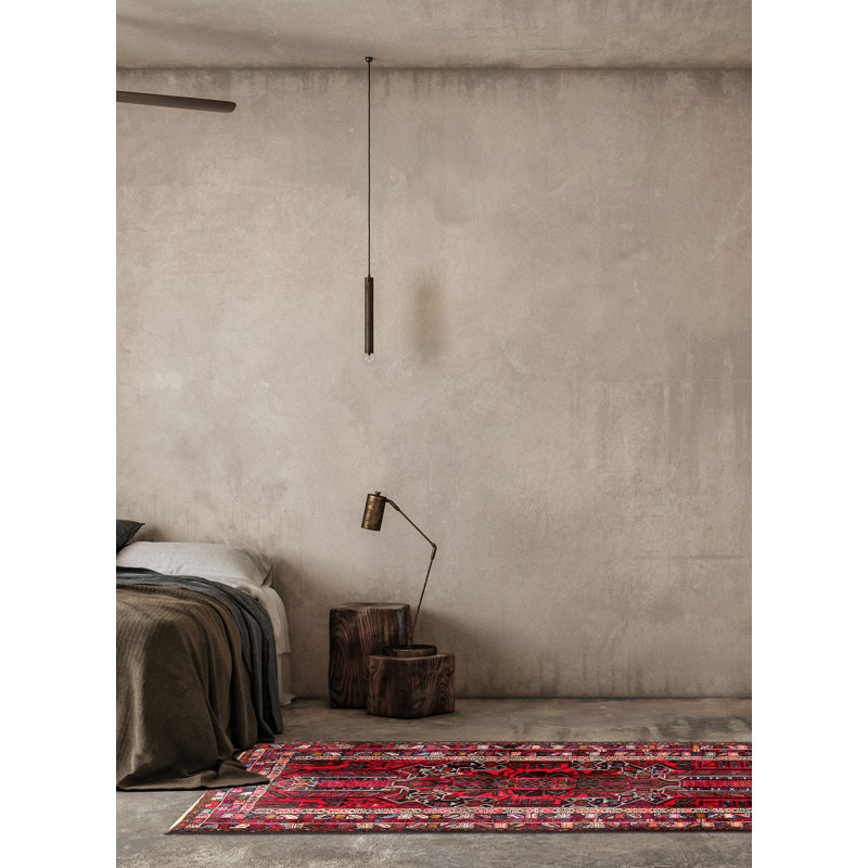 Tapis rouge Teimani 3 pi 8 po x 6 pi 8 po