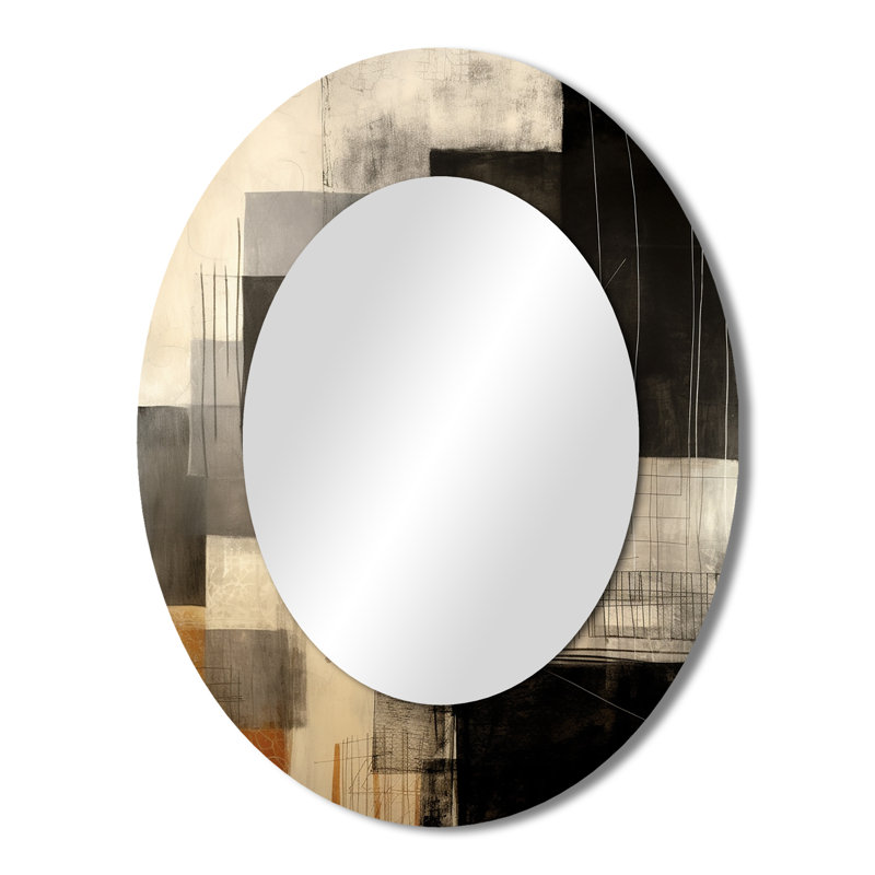 Miroir mural noir Mid Century Fusion II - Beige Mid-Century, 43 po x 33 po
