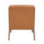Fauteuil d'appoint rembourré de mousse en similicuir brun et bois de finition noyer avec Largeur du produit