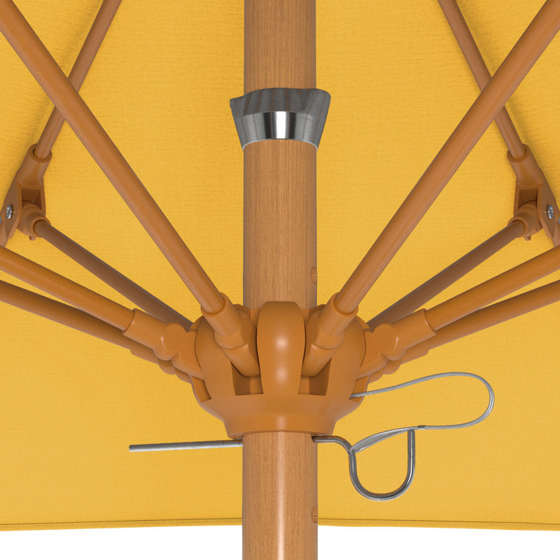 Parasol en bois de teck 7,5 pi, Jaune tournesol