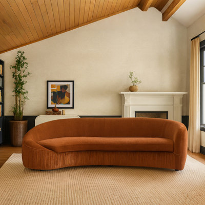 Modern Curved Sofa Couch Upholstered 4Seat Sofa