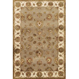 Agra Oriental Hand-Knotted Wool/Silk Area Rug
