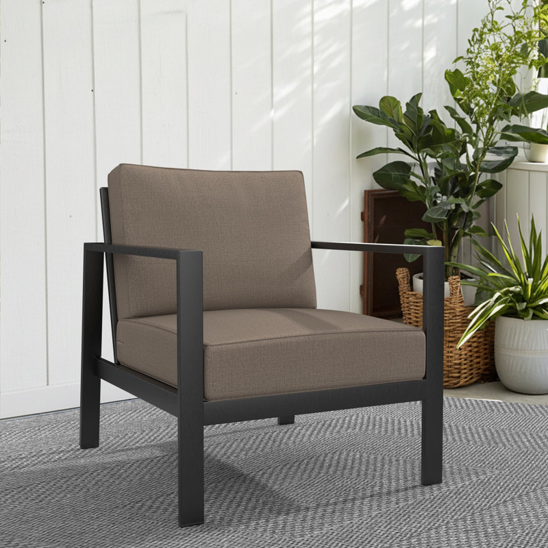 Outdoor Sunbrella Lounge Chair Cushion, Cast Shale Sunbrella® Plainweave