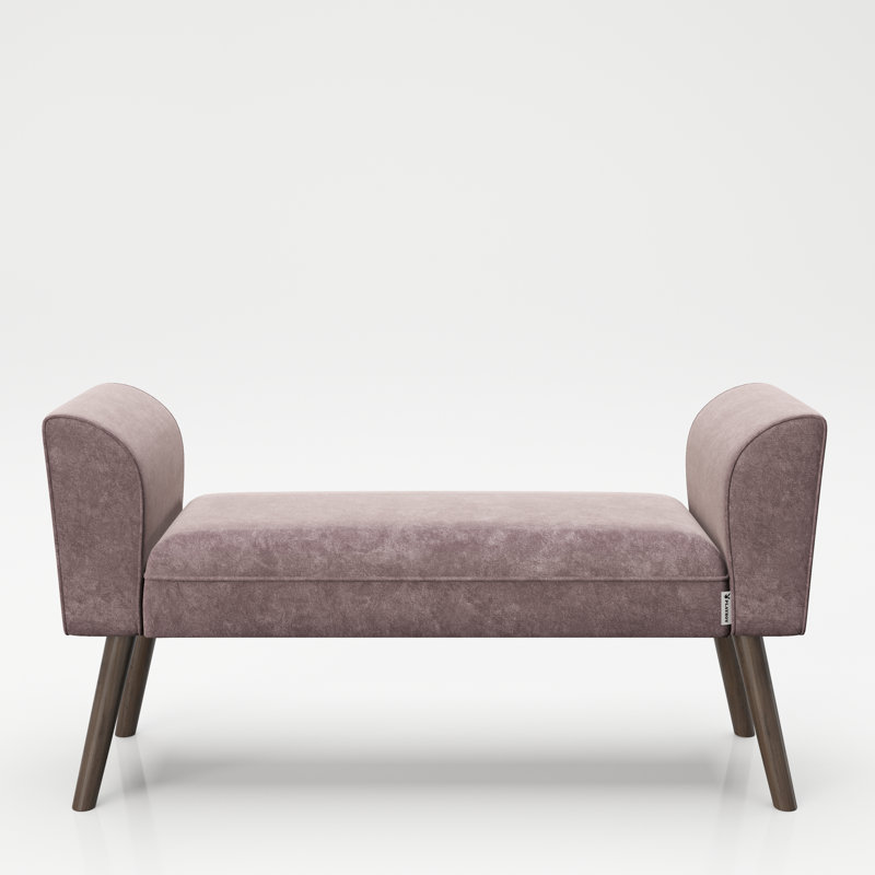 Tiffany Polyester Upholstered Bench, Mauve